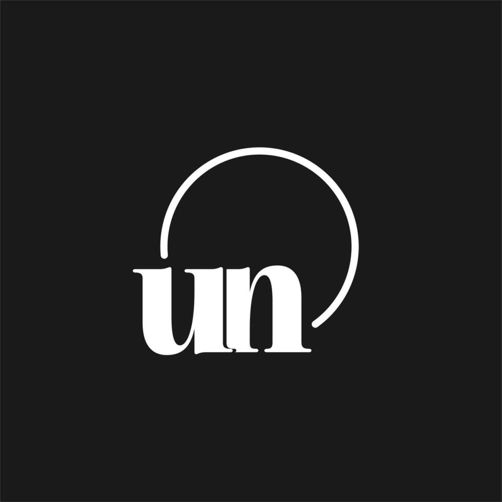 UN logo initials monogram with circular lines, minimalist and clean logo design, simple but classy style vector