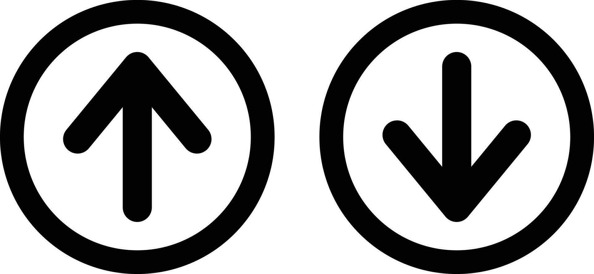 Up and down arrow icon in a circle isolated on white background vector