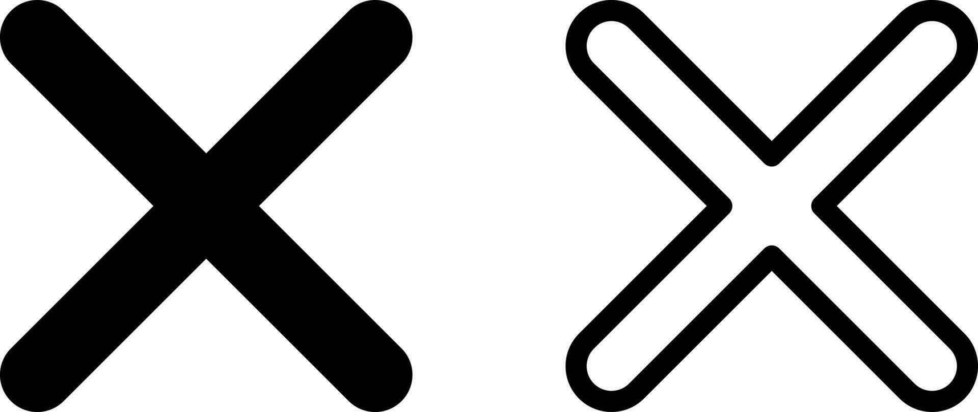 close icon set in two styles . delete icon . remove sign vector