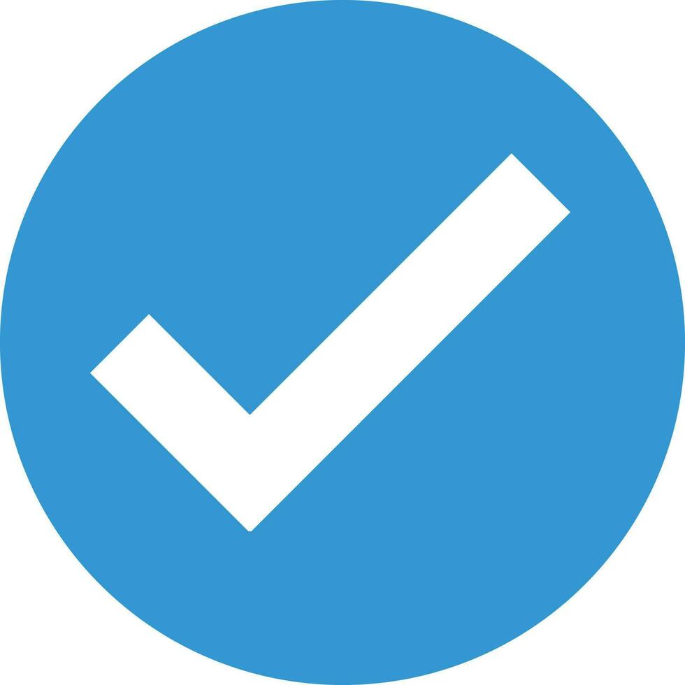 Blue verified badge icon .Blue verified social media account icon. Approved profile sign. Tick in rounded corners . Vector illustration