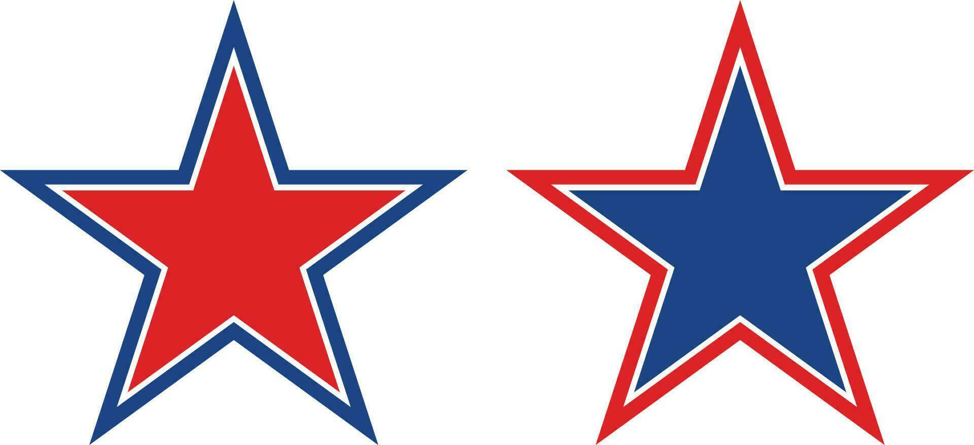 American Star icon set vector Logo Template in colors of american flag