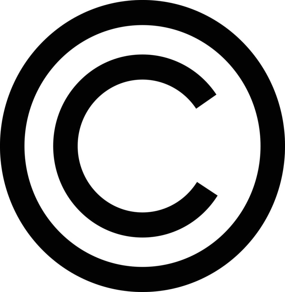 Copyright icon symbol vector . C letter in a circle