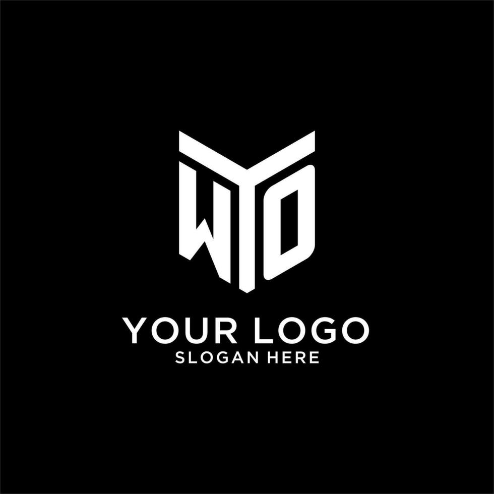 WO mirror initial logo, creative bold monogram initial design style vector