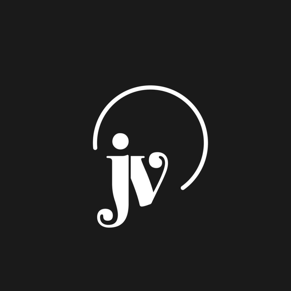 JV logo initials monogram with circular lines, minimalist and clean logo design, simple but classy style vector