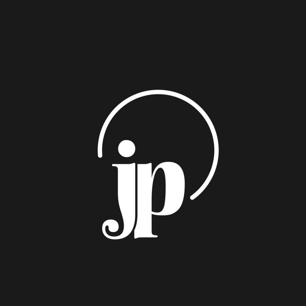 JP logo initials monogram with circular lines, minimalist and clean logo design, simple but classy style vector