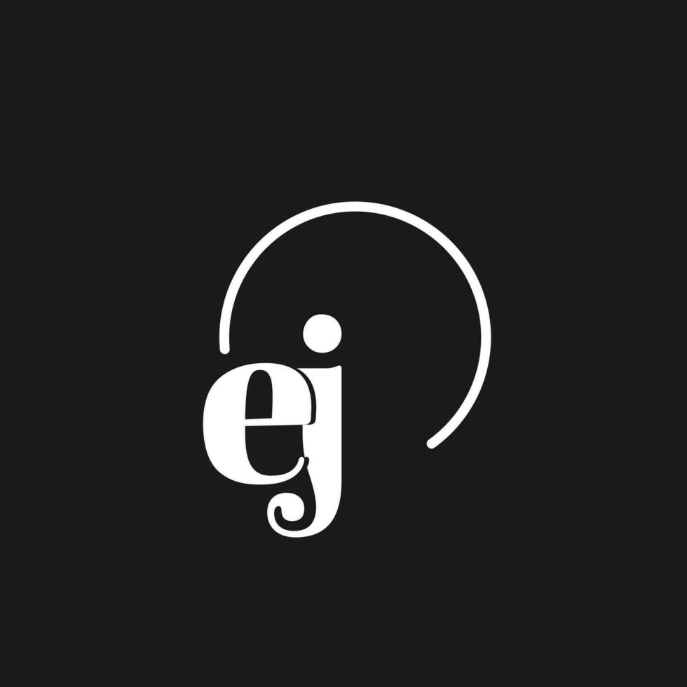 EJ logo initials monogram with circular lines, minimalist and clean ...
