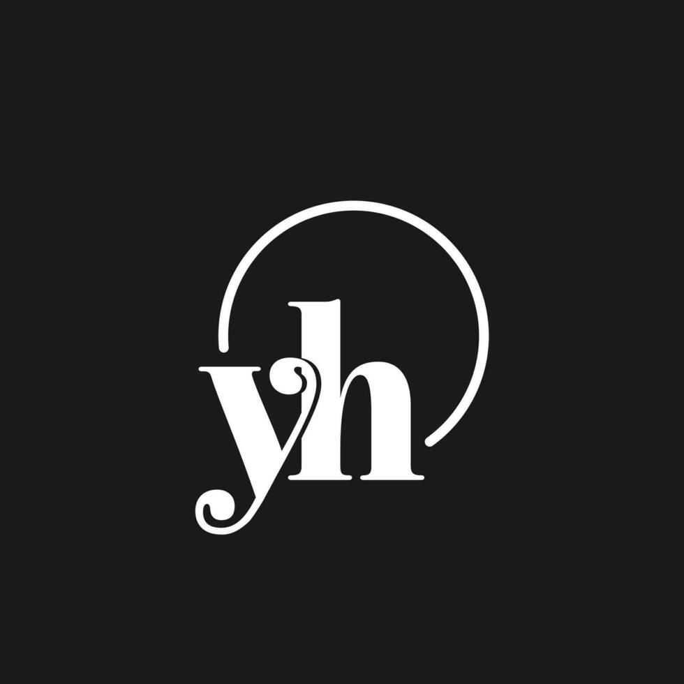 YH logo initials monogram with circular lines, minimalist and clean logo design, simple but classy style vector