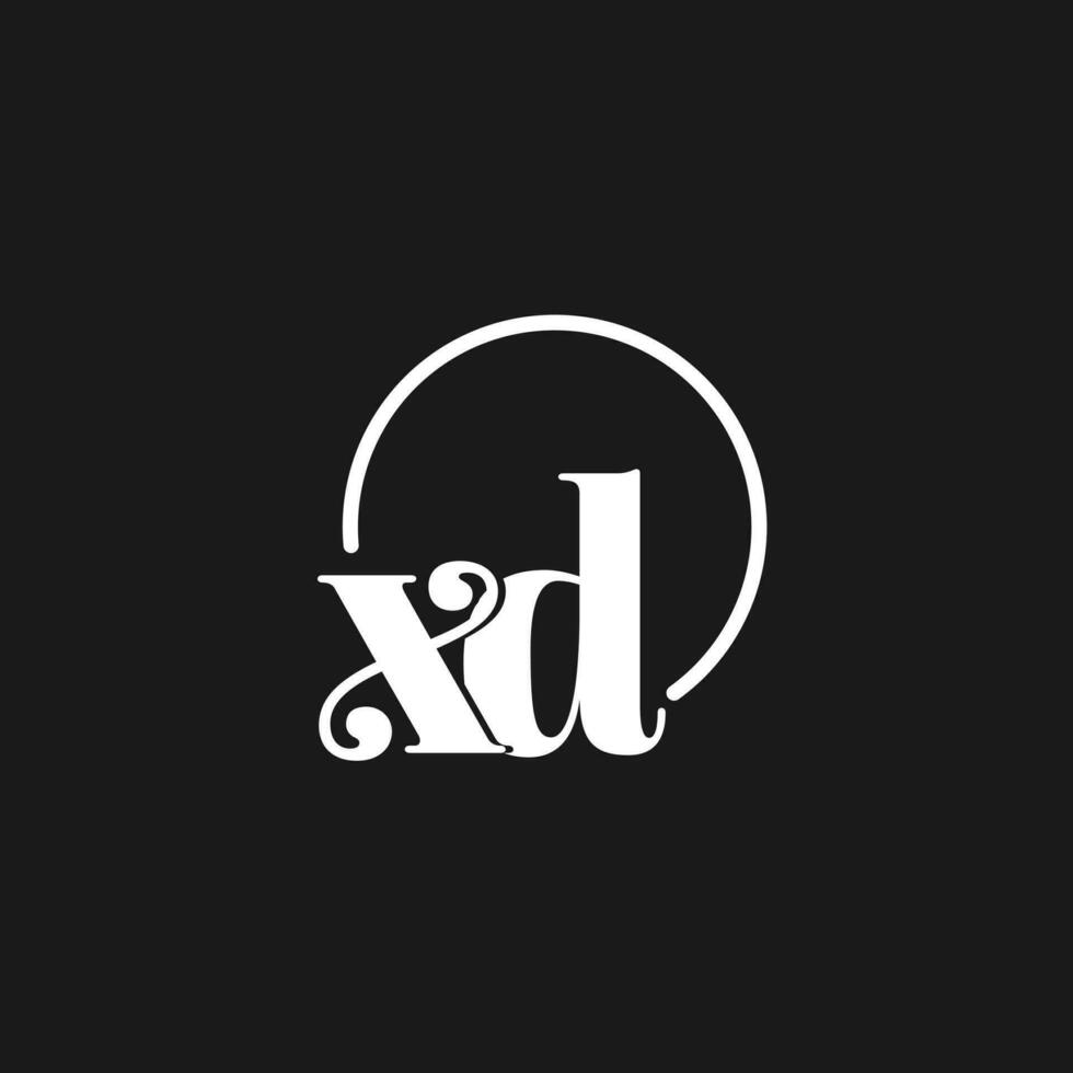 xd logo iniciales monograma con circular líneas, minimalista y limpiar logo diseño, sencillo pero de buen tono estilo vector