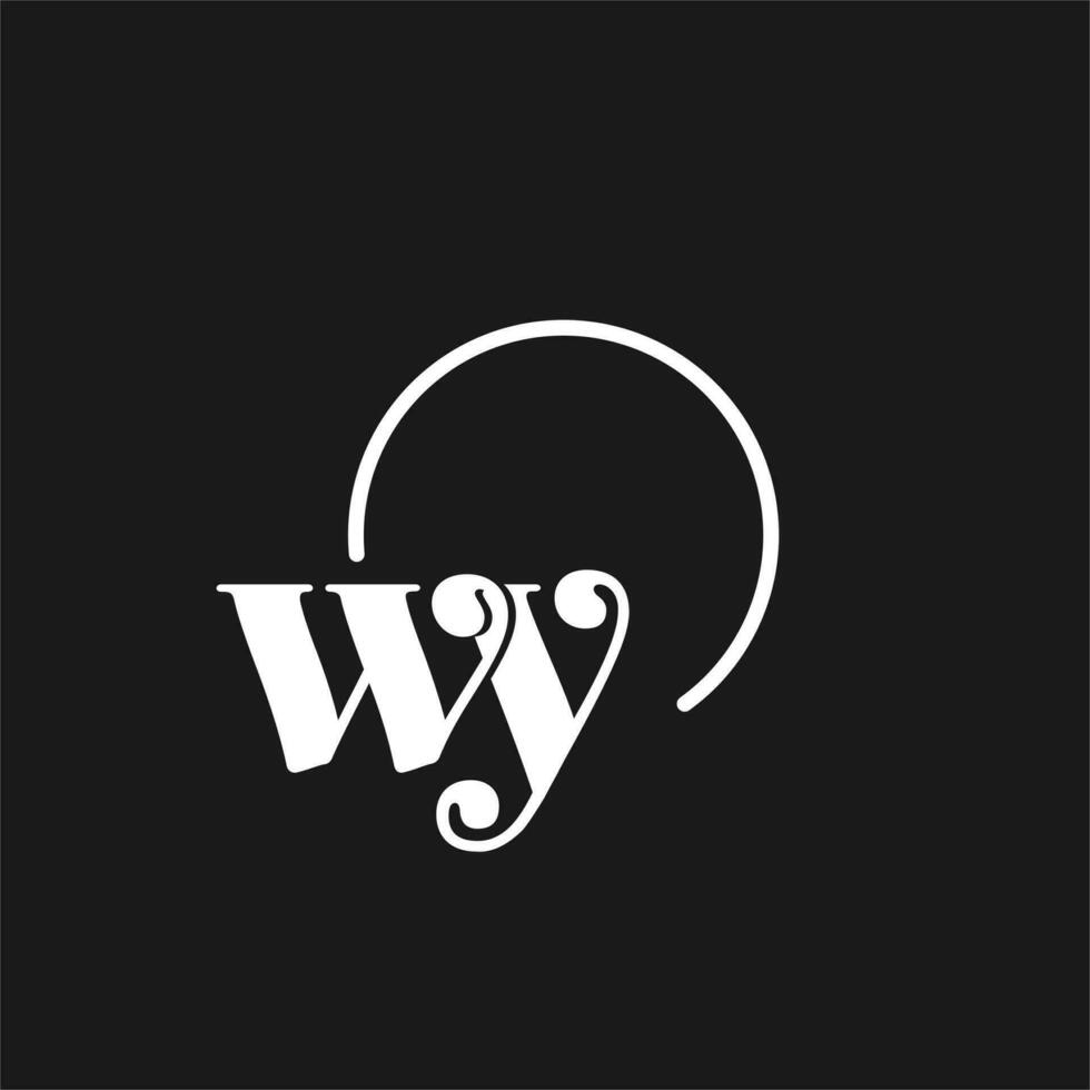 WY logo initials monogram with circular lines, minimalist and clean logo design, simple but classy style vector