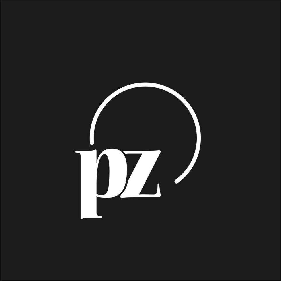 PZ logo initials monogram with circular lines, minimalist and clean logo design, simple but classy style vector