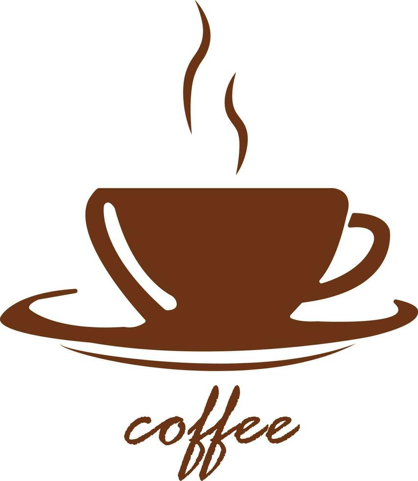 coffee cup with calligraphy vector