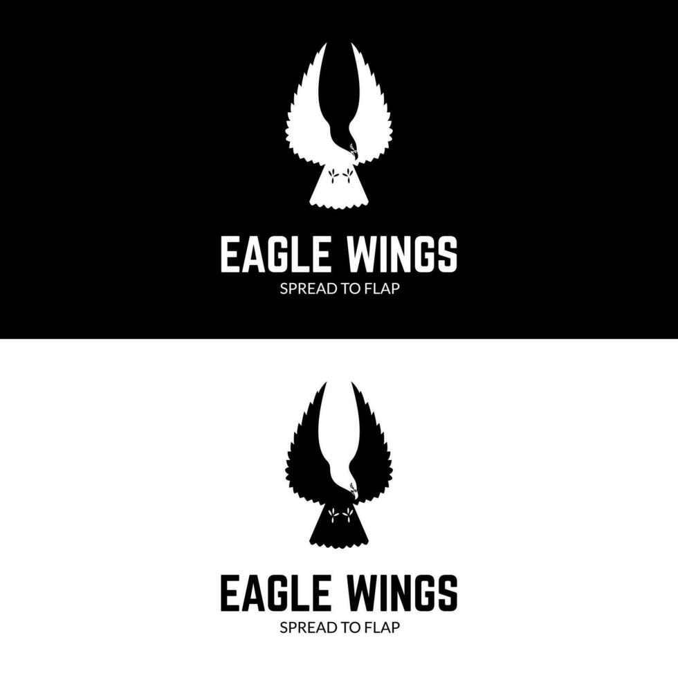 Eagle spread wings to flap logo design icon vector