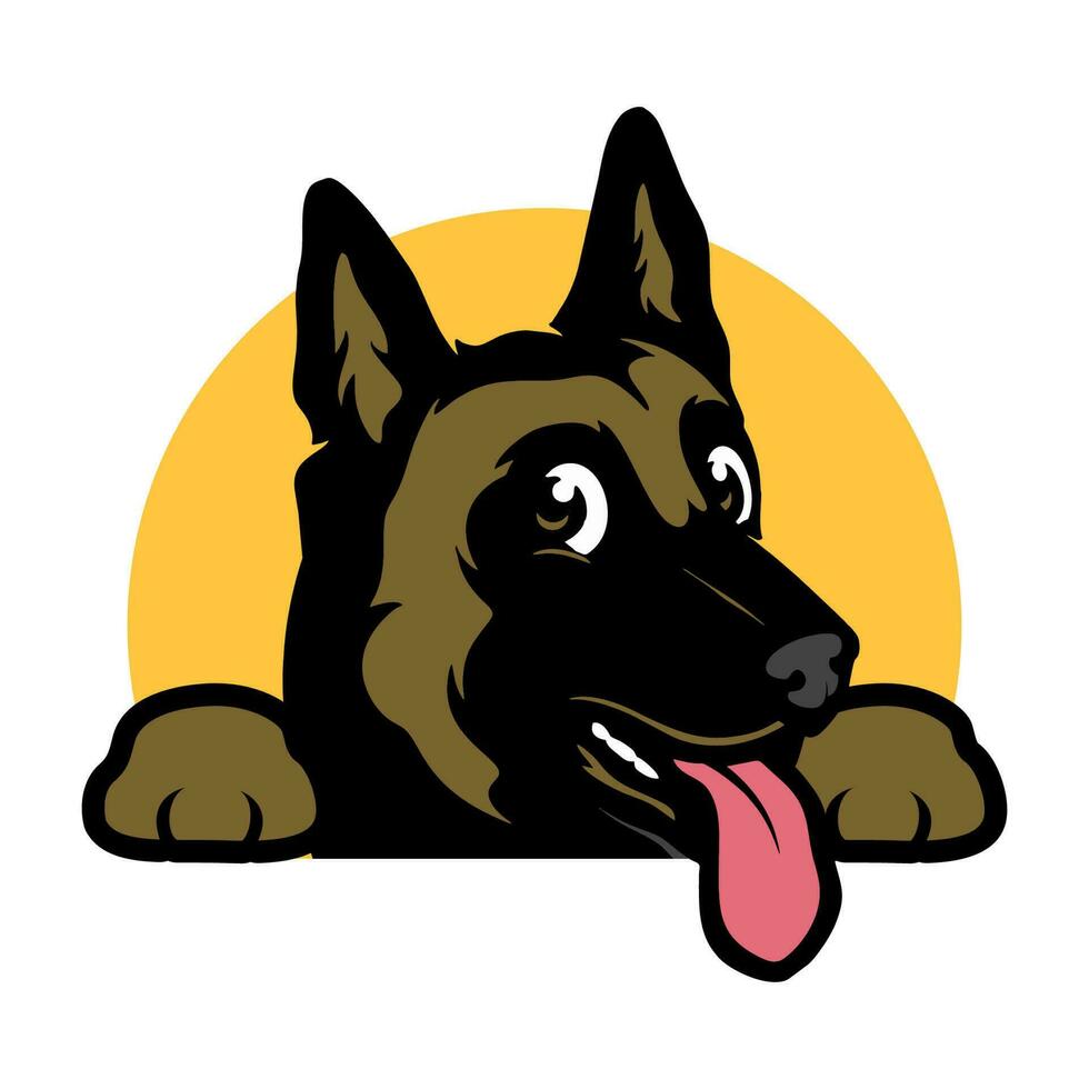 GERMAN SHEPHERD DOG CARTOON ILLUSTRATION vector