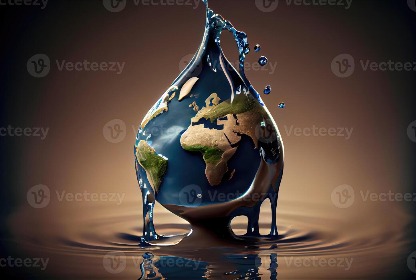 World water day with ecology earth background. Environment conservation and global protection concept. photo