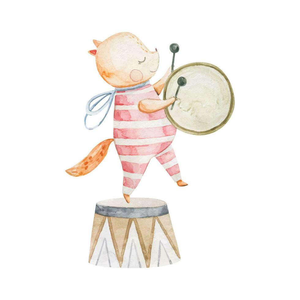 Cute circus cartoon vector illustration. Illustrations on a posters and banners for a circus shows, gymnast, magician, animal lions, elephant, juggling