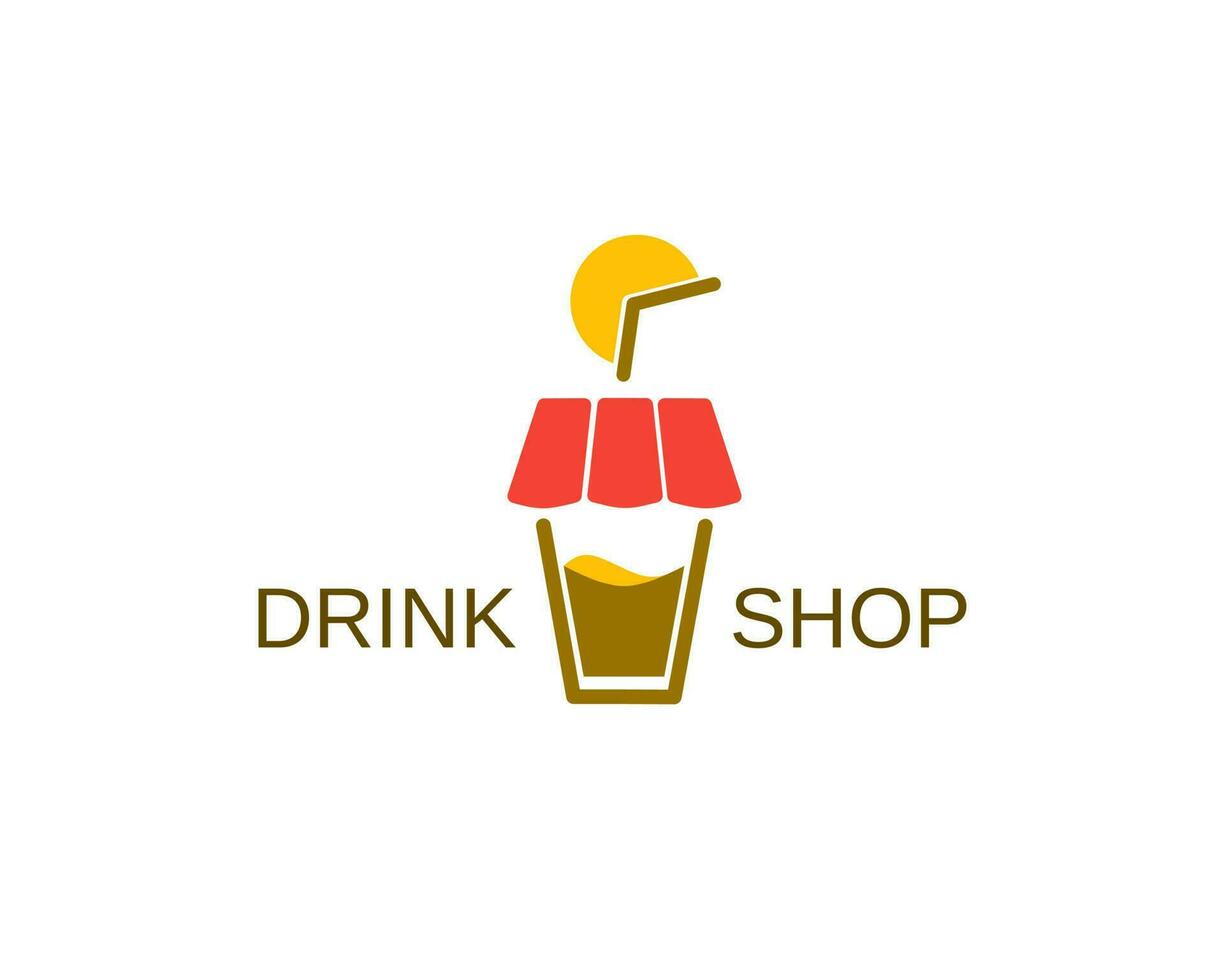 Drink logo design template. modern vector juice shop.