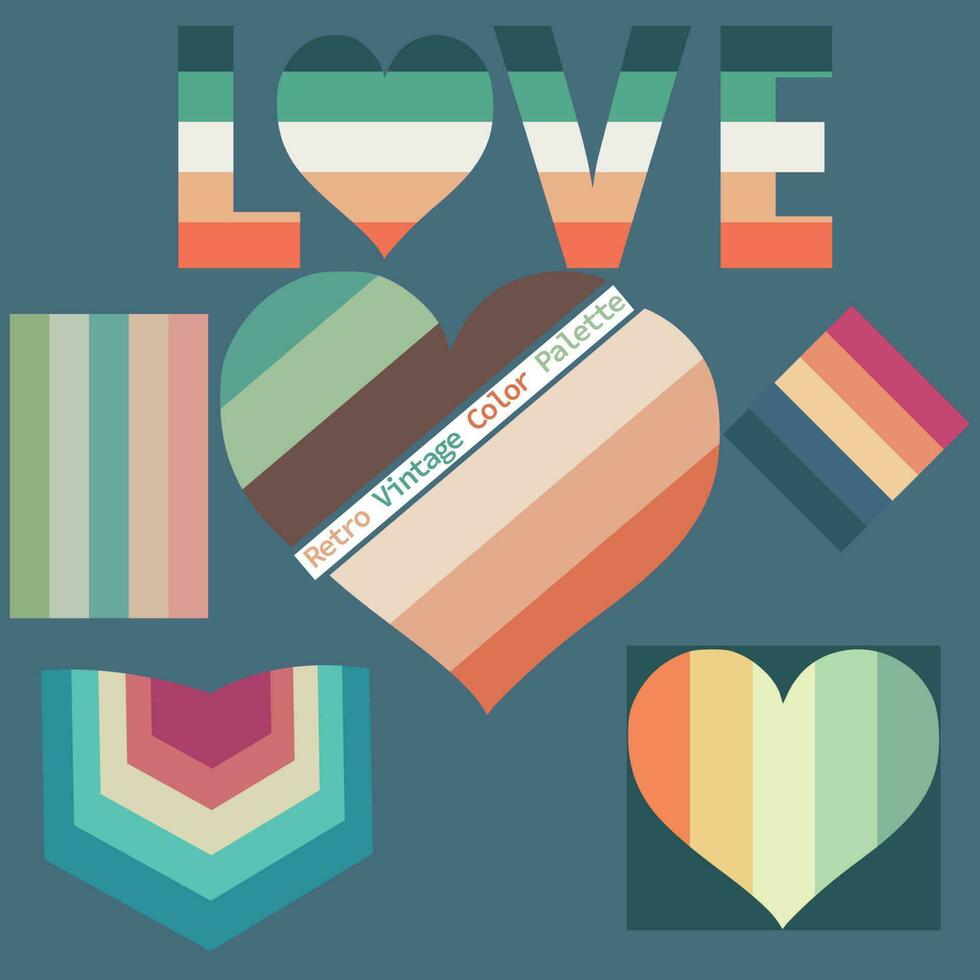 Love vintage color palette vector