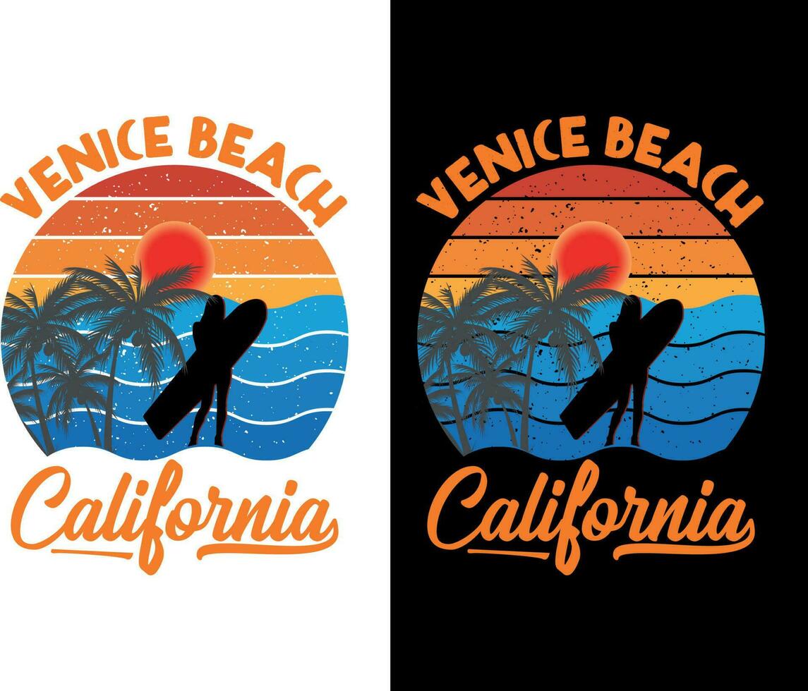 Venice beach California t-shirt design vector