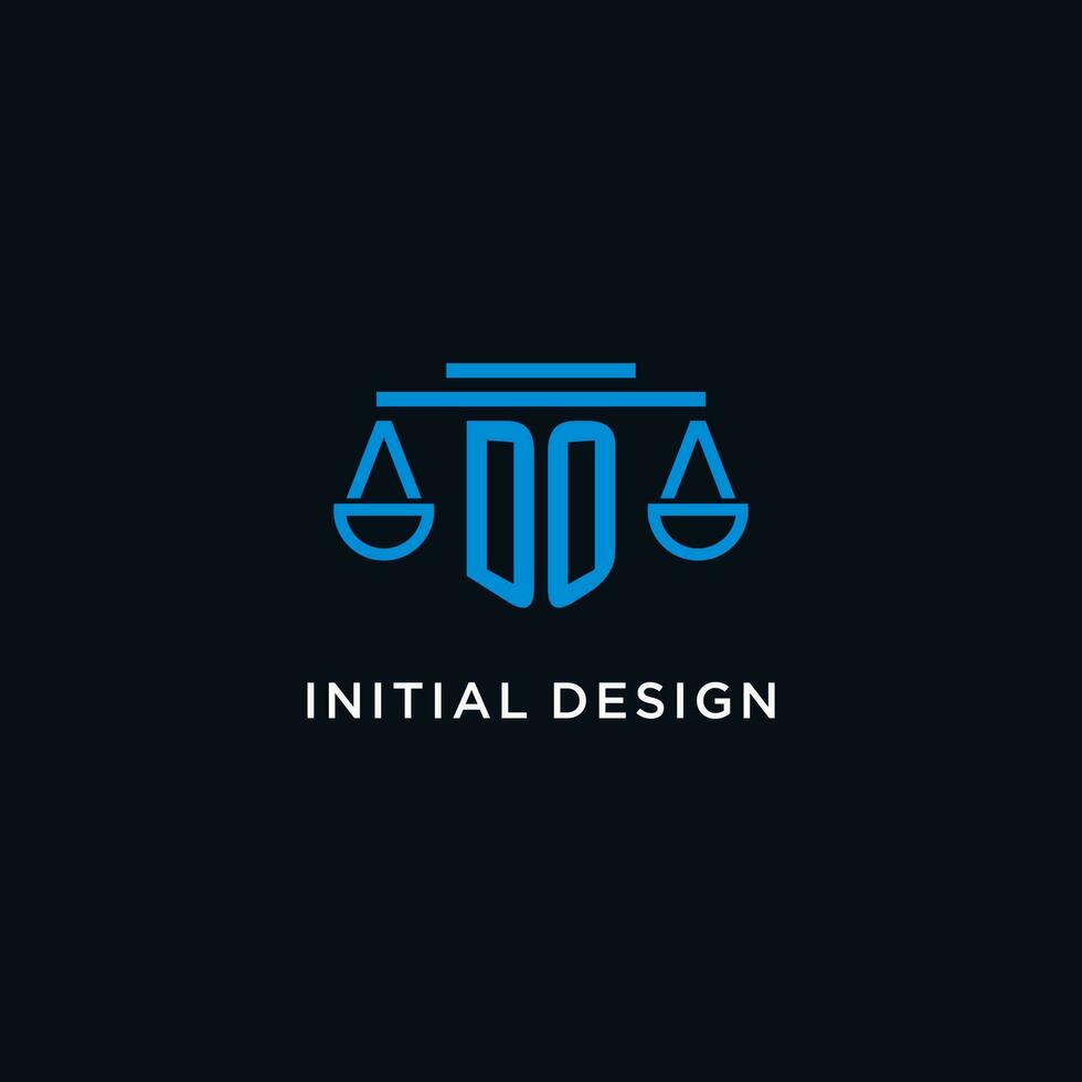 hacer monograma inicial logo con escamas de justicia icono diseño inspiración vector