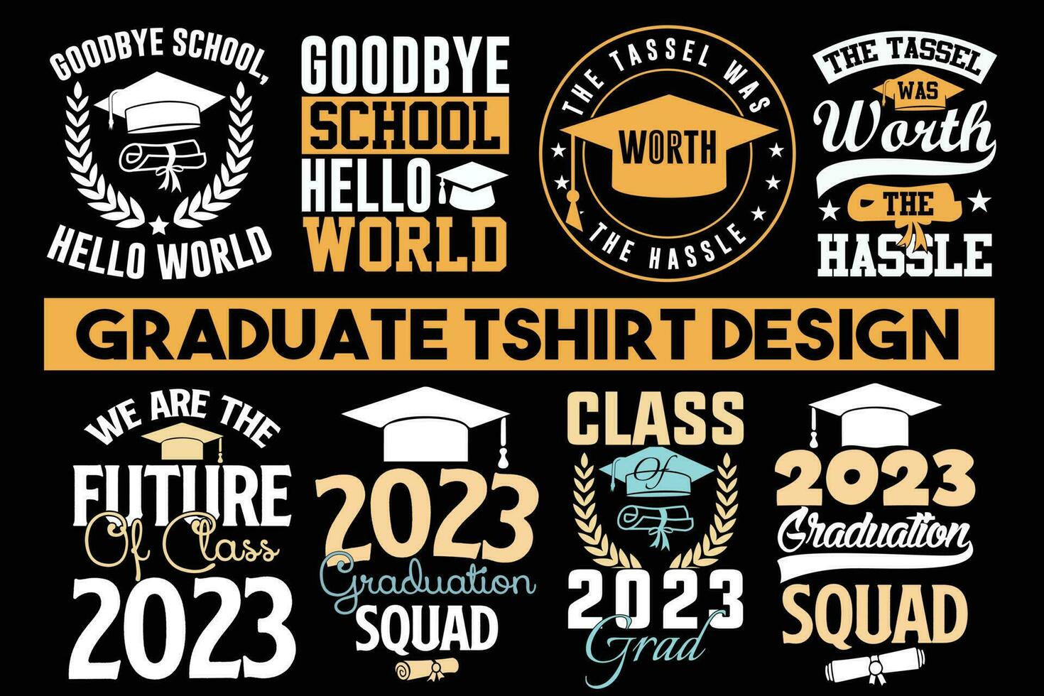 Graduation t-shirt design bundle, Graduation new t-shirts, Graduation funny t-shirt vector design, bundle t shirt design