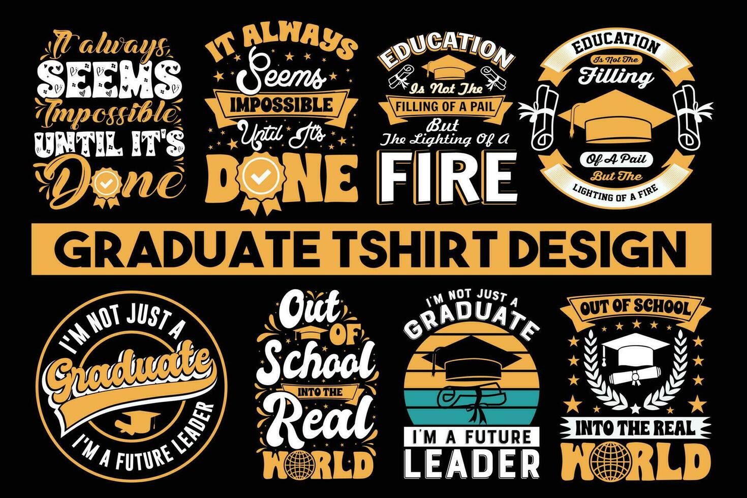 Graduation t-shirt design bundle, Graduation new t-shirts, Graduation funny  t-shirt vector design, bundle t shirt design 23906807 Vector Art at Vecteezy