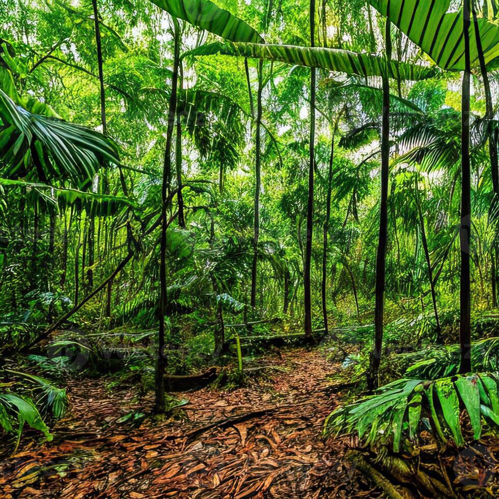 tropical selva paisaje. generativo ai foto