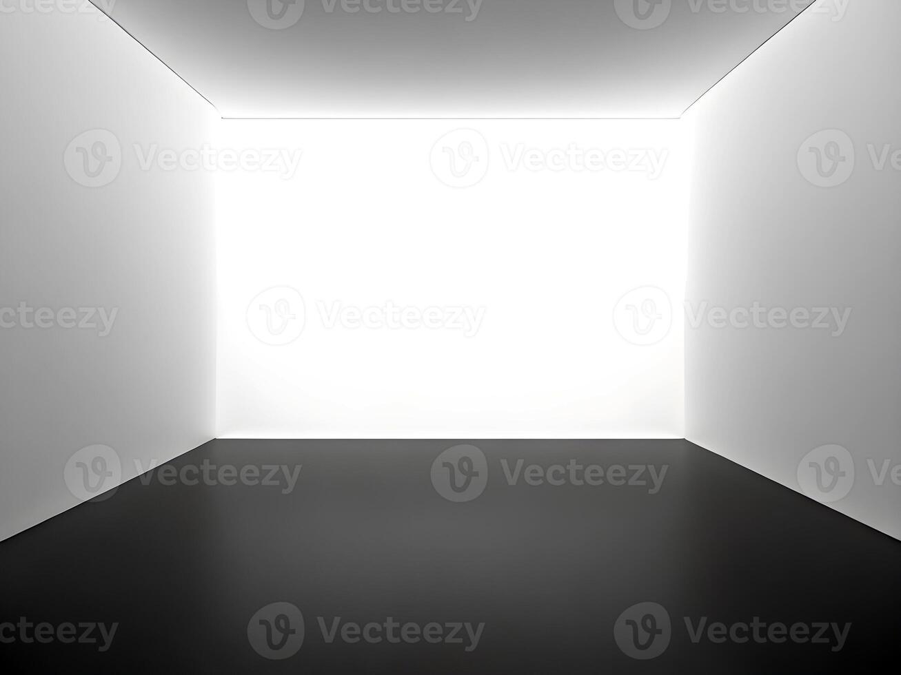 interior de un vacío blanco estudio habitación. generativo ai foto