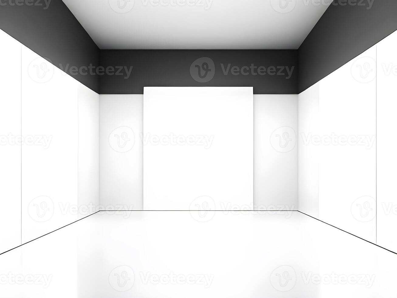 Interior of an empty white studio room. photo
