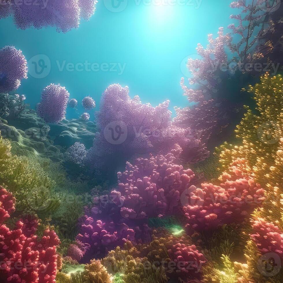 Underwater Colorful Background. generative A photo