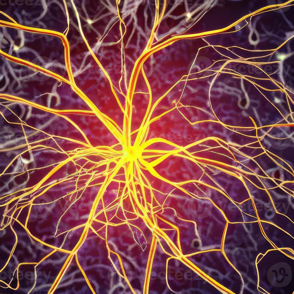 Neuron cell network model. photo