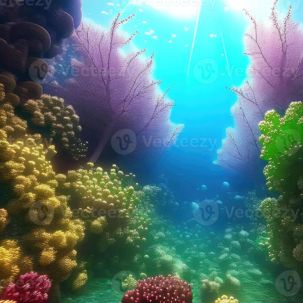 Underwater Colorful Background. generative A photo