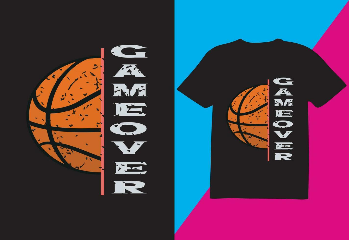 this is Bsaketball T-shirt Game over for Print vector