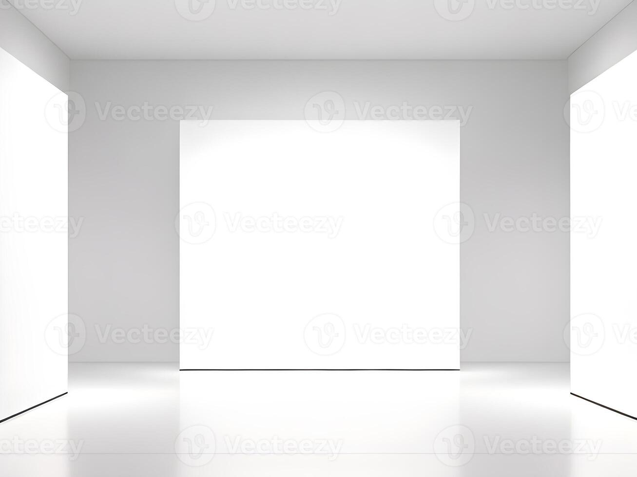 Interior of an empty white studio room. photo