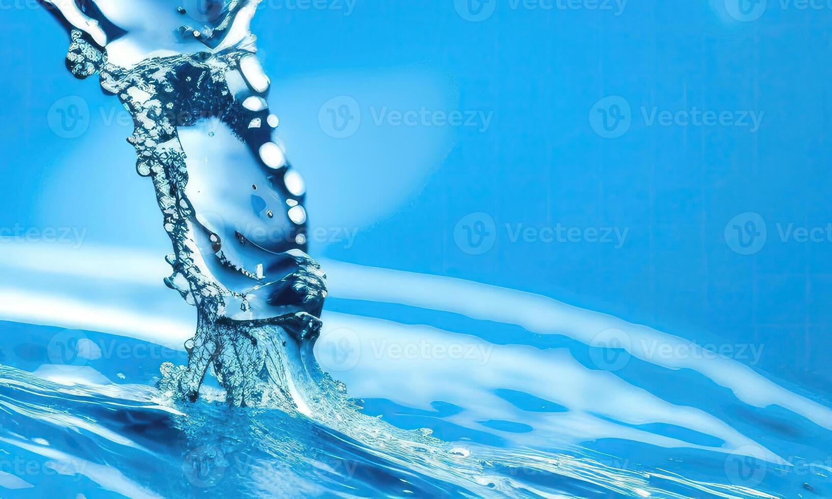 Splash of Water on a Blue Background , photo