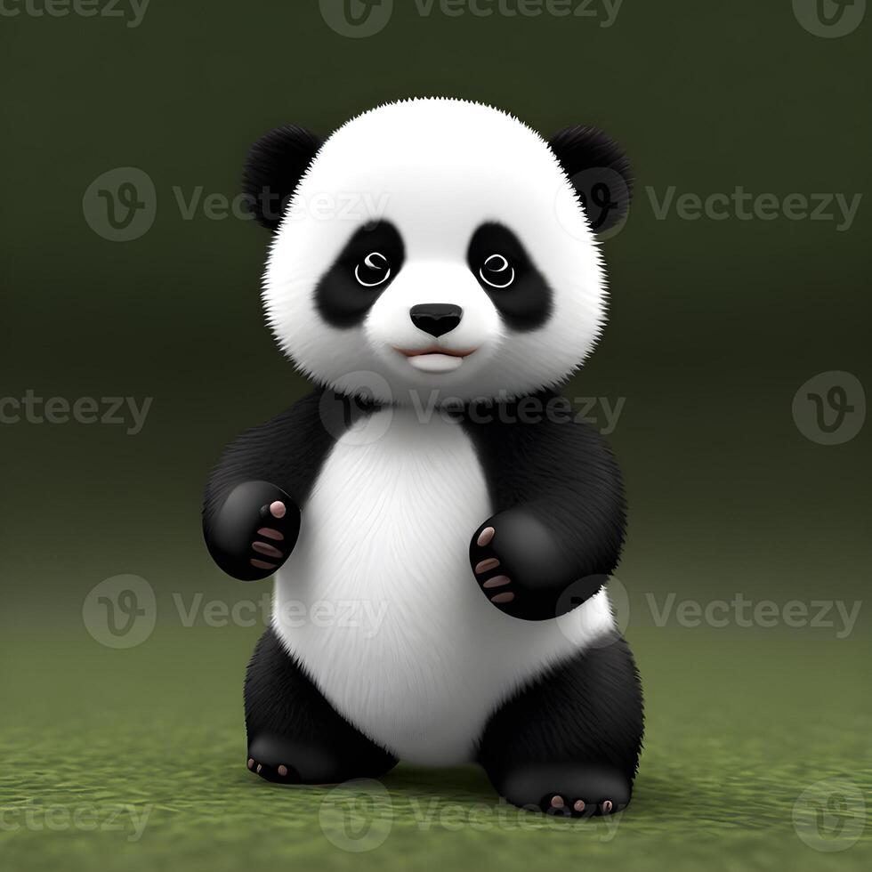 Cute tiny little panda cub , photo