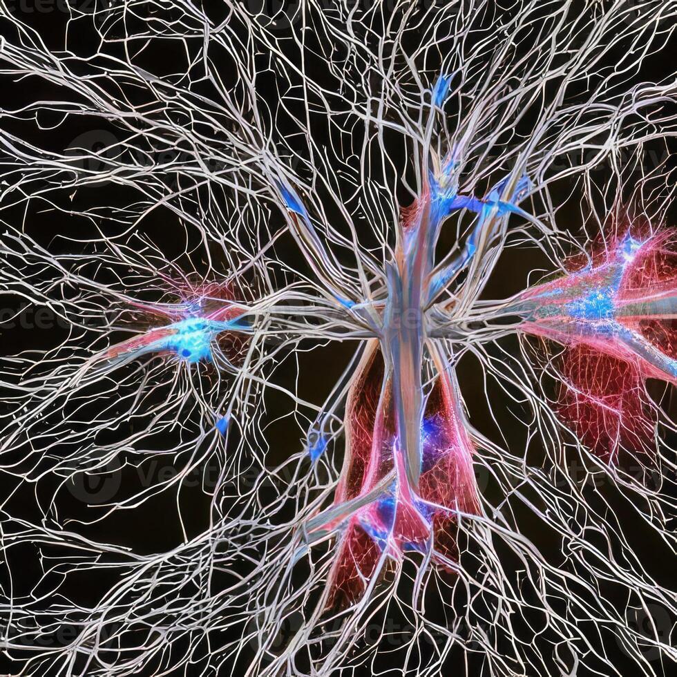 Neuron cell network model. photo