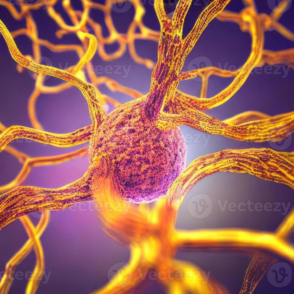 Neuron cell network model. photo