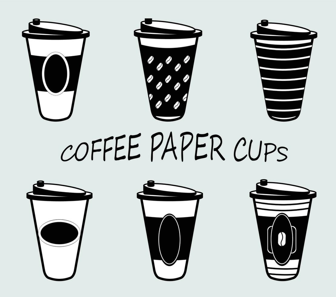 Cardboard coffee cup paper vector