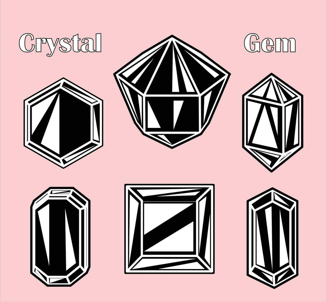 Gem and Crystal symbol vector