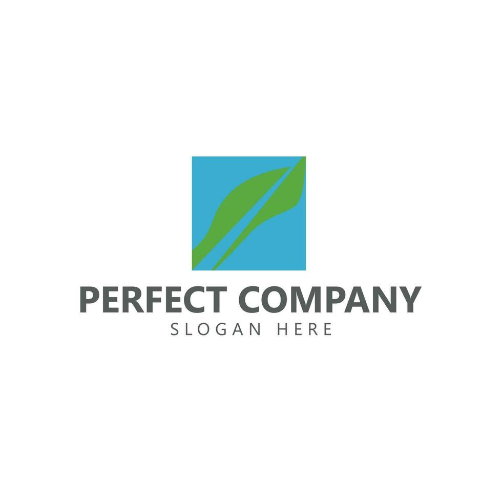Simple green and blue square vector logo.