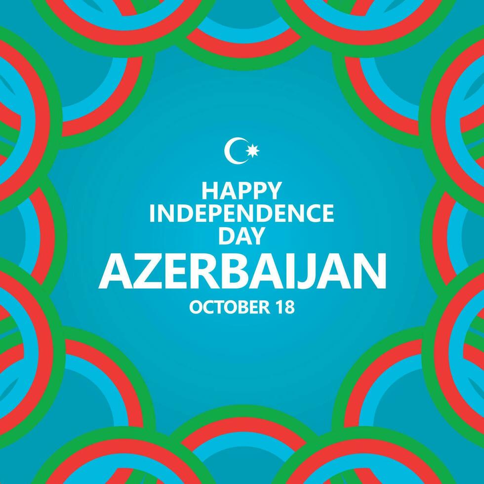 Azerbaijan independence day celebration vector template with ribbon flags. Suitable for social media post.