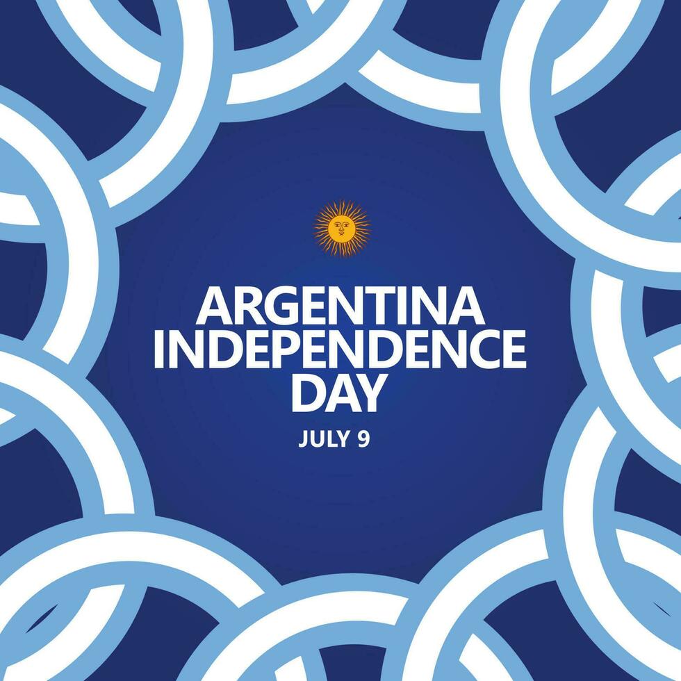 Argentina independence day vector template with ribbon flags. South American country public holiday celebrated annually on July 9.