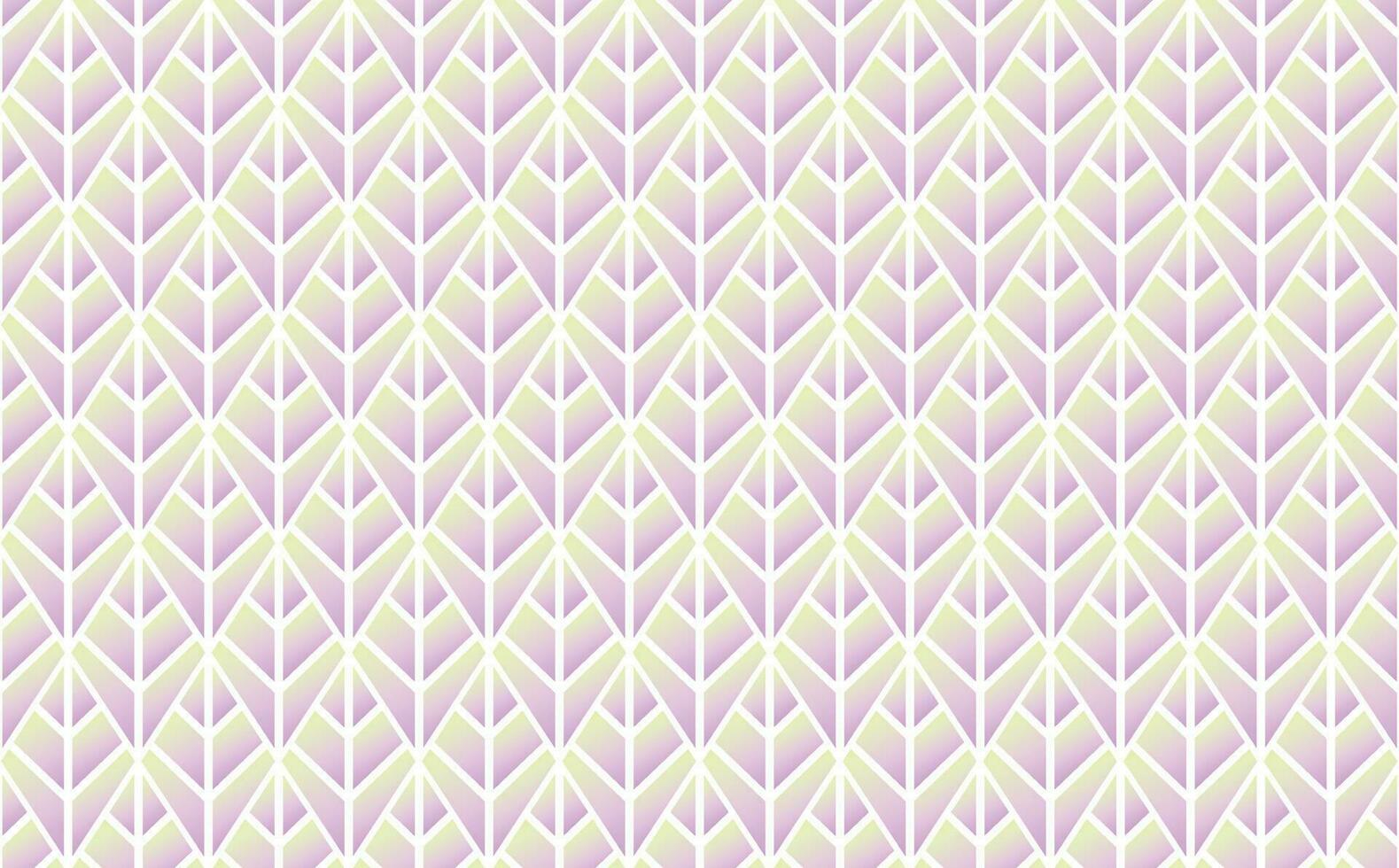 Pale green and purple gradient colored rhombus vector tiled pattern shaped like leaves. Colorful colored pattern. Suitable for fabric, textiles, and wallpaper.