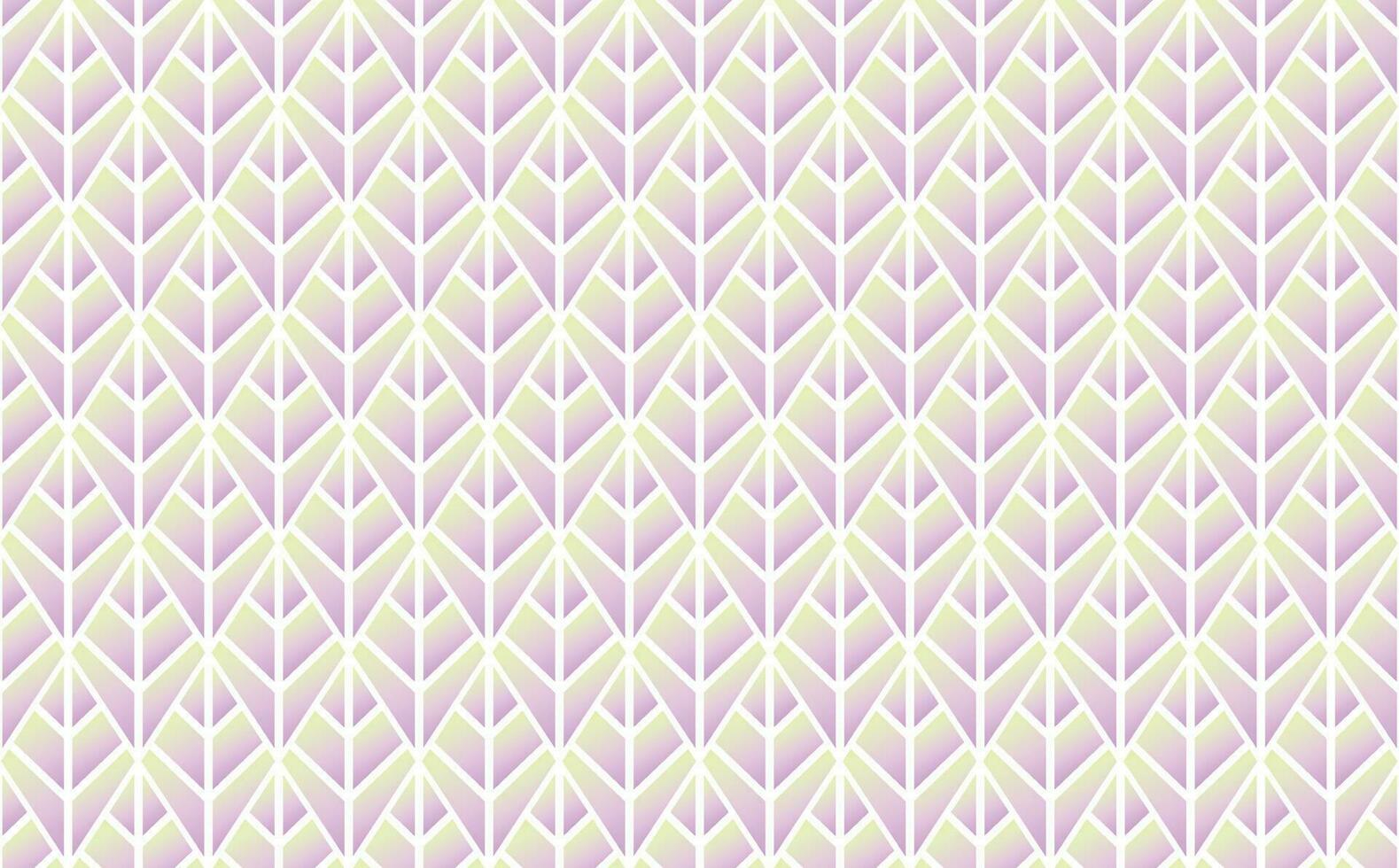 Pale green and purple gradient colored rhombus vector tiled pattern shaped like leaves. Colorful colored pattern. Suitable for fabric, textiles, and wallpaper.