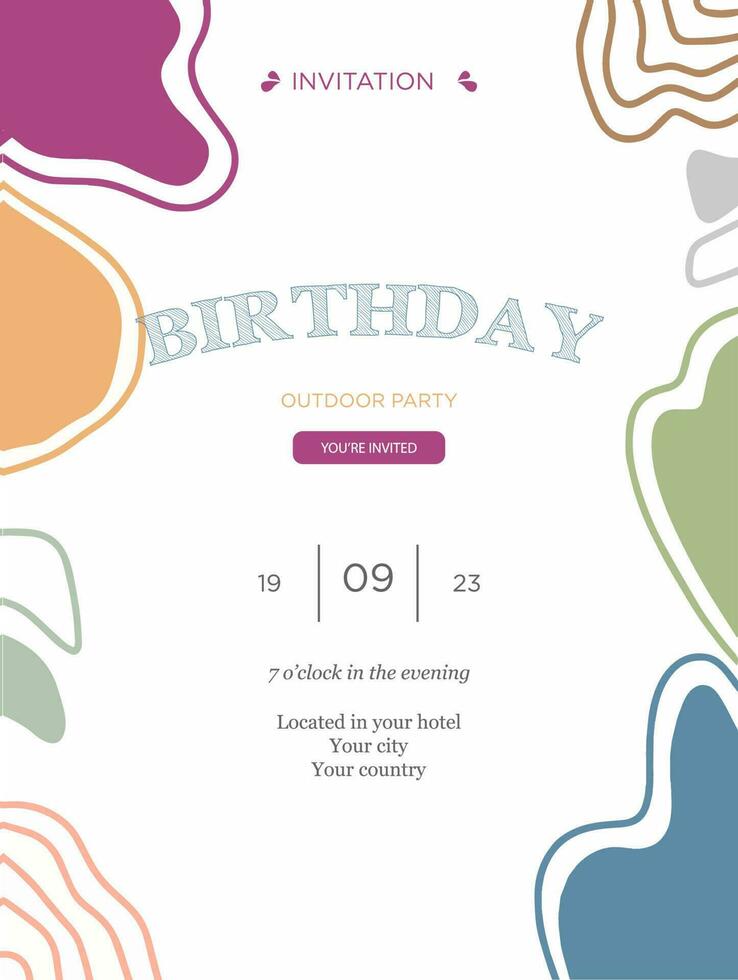 birthday party invitation vector