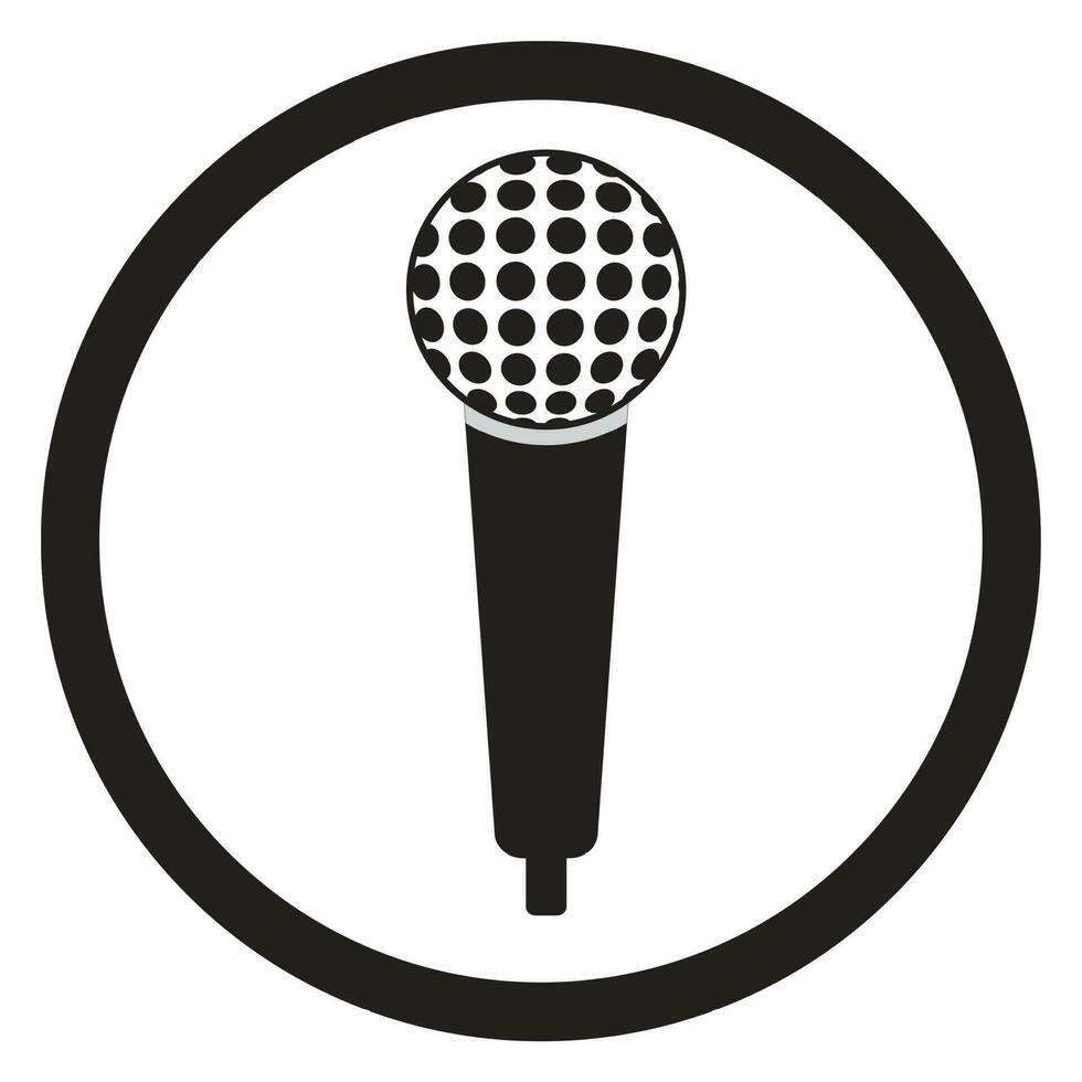 Microphone black sign. Microphone icon and speaker vintage. Vector illustration