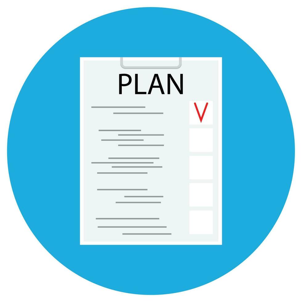 Reminder of scheduled jobs. Plan and strategy, business plan project and plan icon. Vector illustration