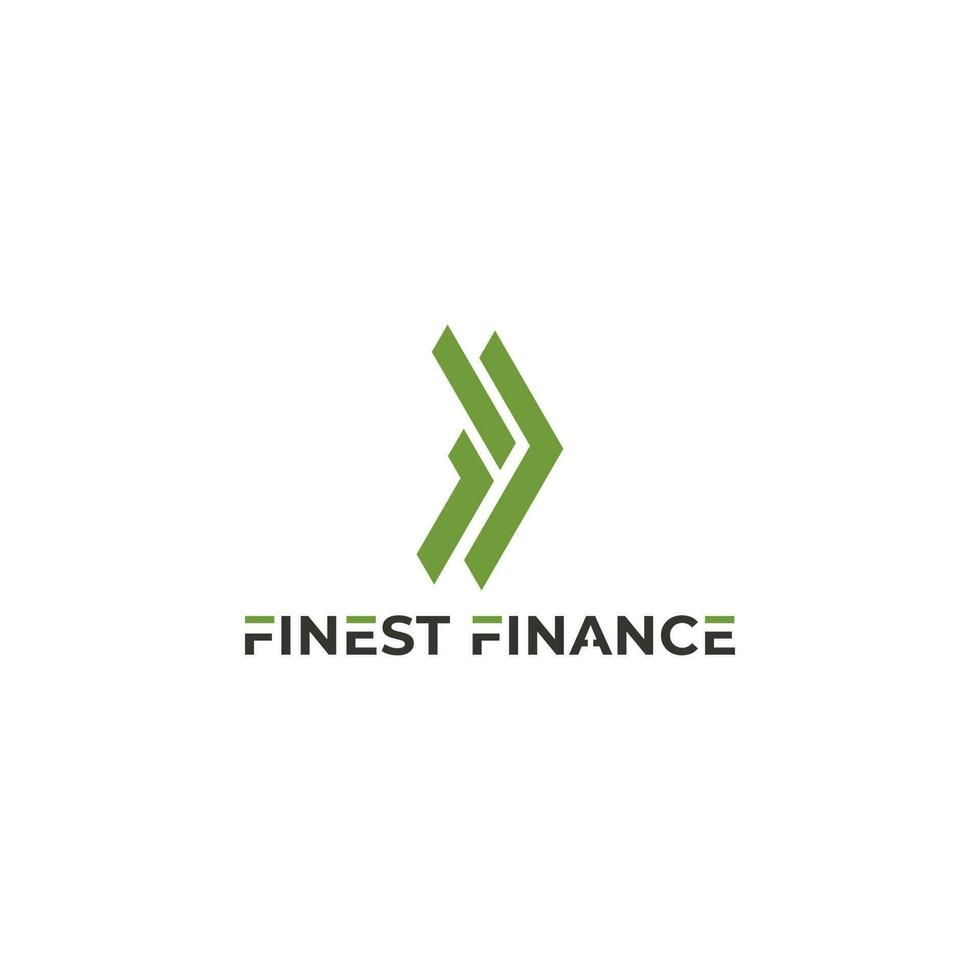 Abstract initial letter F or FF logo in green color isolated in white background. initial letter ff modern arrow negative space logo green. Letter FF for business consultant firm logo vector