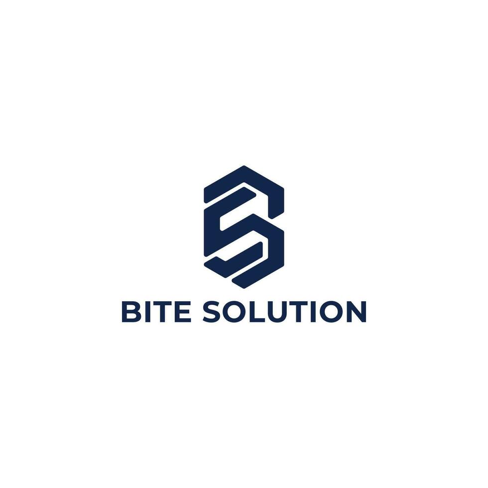 Abstract initial letter BS or SB logo in blue color isolated in white background. Sophisticated and unique hexagon initials letter BS logo design inspiration. Letter BS for accounting and finance logo vector