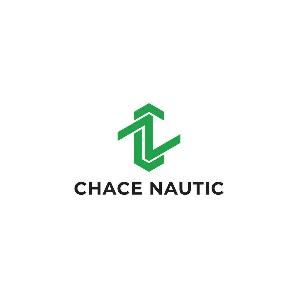 Abstract initial letter CN or NC logo in green color isolated in white background. Creative Letter CN Monogram Logo Design Icon Template White Background. Green Letter CN for the software company logo vector
